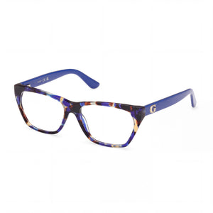 Guess Gu50234 Blue Rectangle Eyeglasses for Women, Plastic frame