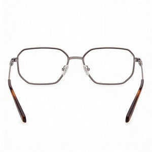 Guess GU50240 Rectangle Eyeglasses Men — side view, Silver Metal temples