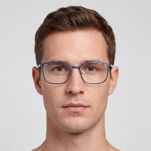 Guess Gu50243 Rectangle Eyeglasses for Men — interior view, Polycarbonate demo lenses