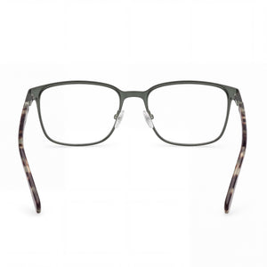 Guess Gu50243 Rectangle Eyeglasses Men — side view, Green Metal temples