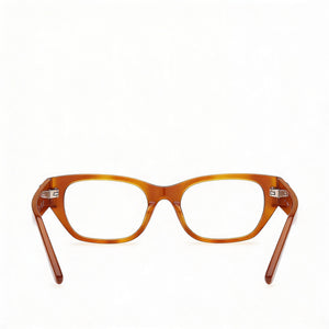 Guess Gu50304 Rectangle Eyeglasses Women — side view, Orange Plastic temples