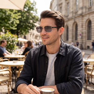 Guess GU6939 Gold Sunglasses Men — outdoor wear, Gradient Brown Grey Mirrored lens