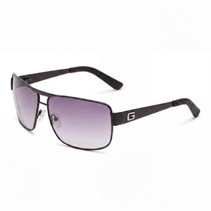Guess GU6954 Black Shield Sunglasses for Men, Purple lens