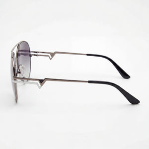 Guess GU773508B64 Aviator Sunglasses Women — side view, Non-Polarized Gradient Smoke lens