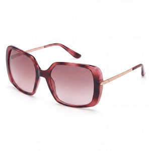 Guess GU77806074T Red Rectangle Sunglasses for Women, Pink lens