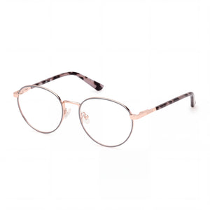 Guess GU8274 Shiny Rose Gold Round Eyeglasses for Women, Metal frame
