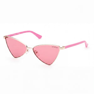 Guess GU8286 Gold Rectangle Sunglasses for Women, Bordeaux lens