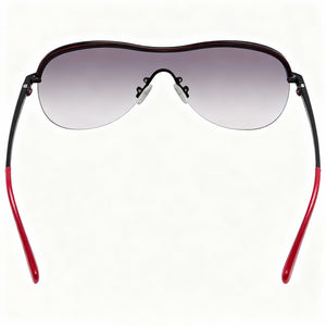Guess Modern Wrap Sunglasses Women — side view, Non-Polarized Gradient Grey lens