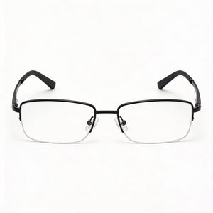 Harley-Davidson Rectangle Eyeglasses Unisex — front view, Black frame