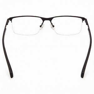 Harley-Davidson Rectangle Eyeglasses Men — side view, Black Metal temples