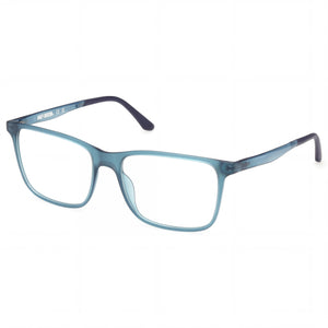 Harley-Davidson Blue Rectangle Eyeglasses for Men, clear demo lenses