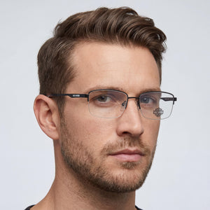 Harley-Davidson Hd0149t Rectangle Eyeglasses for Men — interior view, Polycarbonate demo lenses