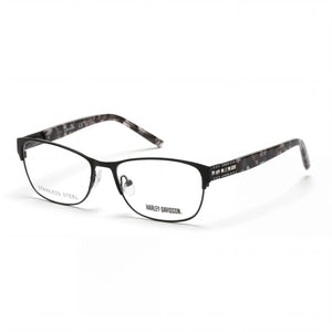 Harley-Davidson Hd0540 Black Rectangle Eyeglasses for Women, Stainless Steel frame