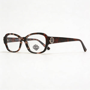 Harley-Davidson Hd0567 Oval Eyeglasses Unisex — side view, Havana Plastic temples