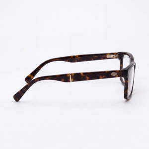 Harley-Davidson Hd0774 Rectangle Eyeglasses Unisex — side view, Havana Plastic temples