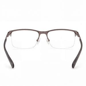 Harley-Davidson Hd0979 Rectangle Eyeglasses Unisex — side view, Silver Metal temples