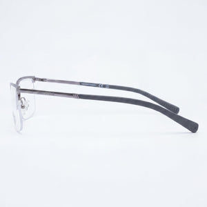 Harley-Davidson HD0979X Rectangle Eyeglasses Unisex — side view, Silver Metal temples