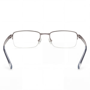 Harley-Davidson Hd50098 Rectangle Eyeglasses Men — side view, Gray Metal temples
