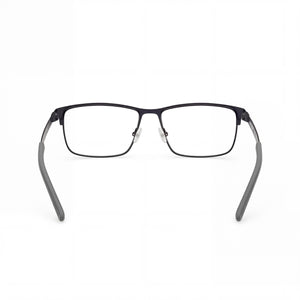 Harley-Davidson Hd50102 Rectangle Eyeglasses Men — side view, Blue Metal temples