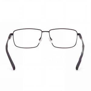 Harley-Davidson HD50114 Rectangle Eyeglasses Unisex — side view, Silver Metal temples