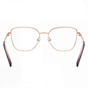 Harley-Davidson Hd50118 Cat Eye Eyeglasses Women — side view, Rose Gold Metal temples