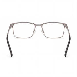 Harley-Davidson Minimalist Rectangle Eyeglasses Unisex — side view, Silver frame temples