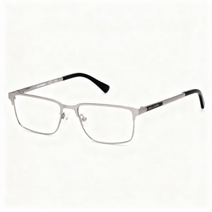 Harley-Davidson Minimalist Rectangle Eyeglasses Unisex — side view, Silver temples