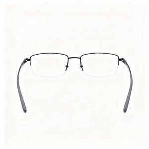 Harley-Davidson Rugged Modern Rectangle Eyeglasses Men — side view, Blue frame temples