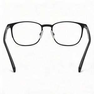 Hugo Boss 0304 Rectangle Eyeglasses Unisex — side view, Black Stainless Steel temples