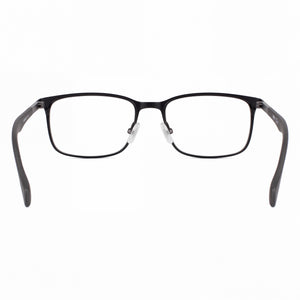 Hugo Boss 0828 Rectangle Eyeglasses Men — side view, Black Matt Metal temples