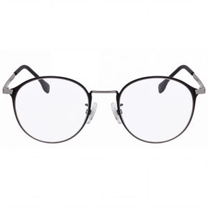 Hugo Boss 102062 Round Eyeglasses for Men — front view, Titanium/Beta-Titanium
