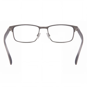 Hugo Boss 1119/It Rectangle Eyeglasses Unisex — side view, Matte Dark Ruthenium Metal temples