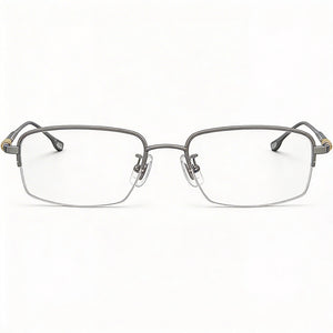 Hugo Boss 1298/F Rectangle Eyeglasses Unisex — front view, Stainless Steel