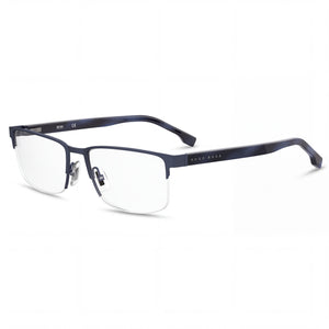 Hugo Boss 1302 Blue Rectangle Eyeglasses Unisex, Metal frame