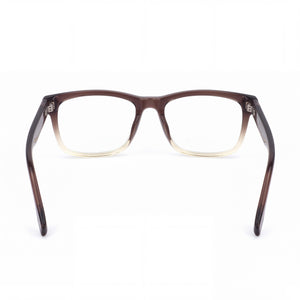 Hugo Boss 1354/U Rectangle Eyeglasses Men — side view, Brown Plastic temples