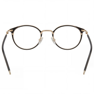 Hugo Boss 1432 Round Eyeglasses Unisex — side view, Black Alloy Steel temples