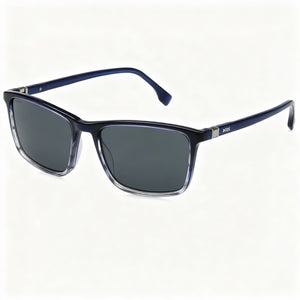 Hugo Boss 1434/S Rectangle Sunglasses Men — side view, Gray lens