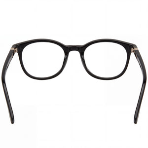 Hugo Boss 1437 Round Eyeglasses Unisex — side view, Black Plastic temples