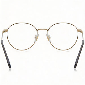 Hugo Boss 1475/F Round Eyeglasses Unisex — side view, Gold Alloy Steel temples