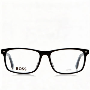 Hugo Boss 1478/F Rectangle Eyeglasses Unisex — side view, Black Acetate temples