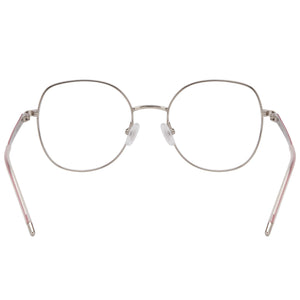 Hugo Boss 1529 Oval Eyeglasses Women — side view, Silver Pink Alloy Steel temples