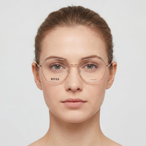 Hugo Boss 1534 Square Eyeglasses for Women — interior view, Polycarbonate demo lenses