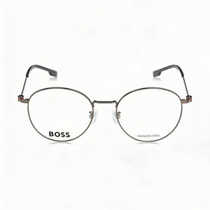 Hugo Boss 1539/F Round Eyeglasses for Men — front view, Alloy Steel