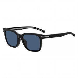 Hugo Boss 1540/F/SK Black Square Sunglasses for Women, Black lens