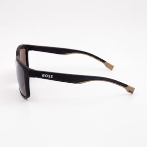 Hugo Boss 1542/f/s Rectangle Sunglasses Men — side view, Polarized Brown lens