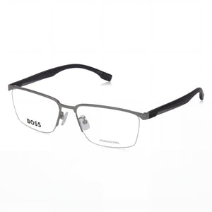 Hugo Boss 1543/F Silver Rectangle Eyeglasses for Men, Alloy Steel frame