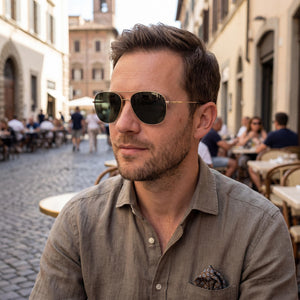 Hugo Boss 1557/O/F/S Gold Sunglasses Men — outdoor wear, Brown Non-Polarized lens