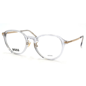 Hugo Boss 1615/F Transparent Round Eyeglasses for Men, Acetate frame