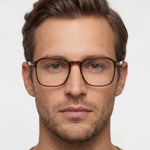 Hugo Boss 1629 Rectangle Eyeglasses for Men — interior view, Plastic demo lenses