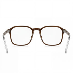 Hugo Boss 1629 Rectangle Eyeglasses Men — side view, Brown Eco Light Acetate temples